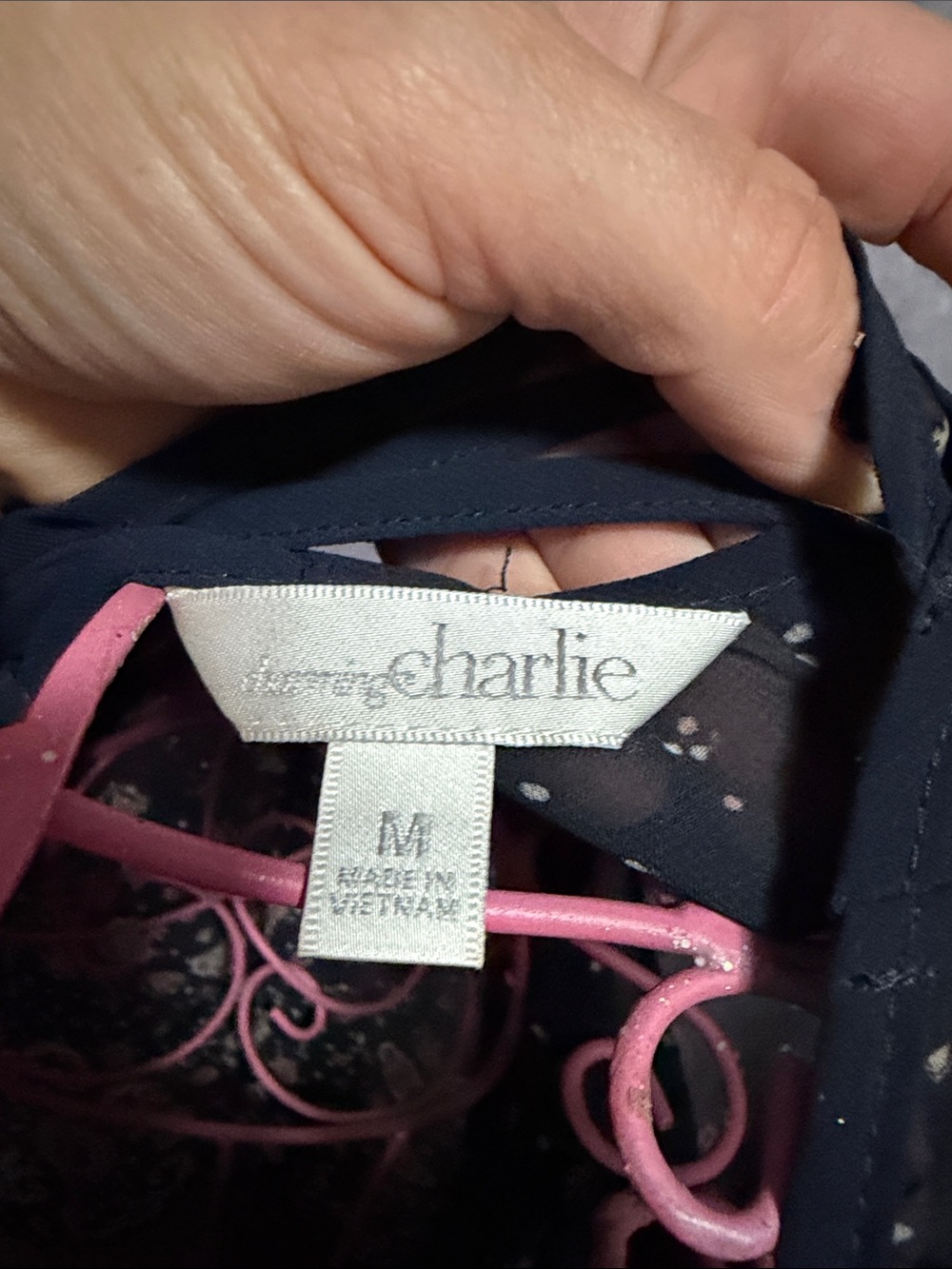 Black Floral-Print Long Sleeve Top with Crisscross Detail - Picture 2 of 3